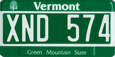 VT license plate XND574