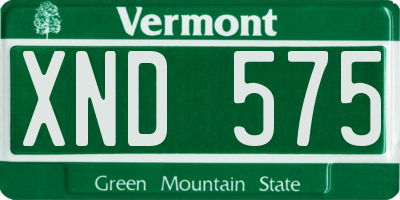VT license plate XND575