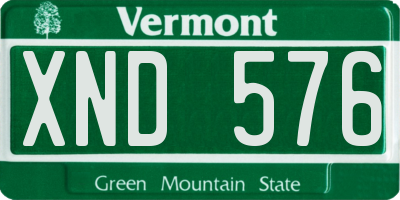 VT license plate XND576
