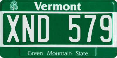 VT license plate XND579
