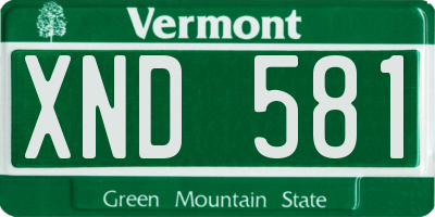VT license plate XND581