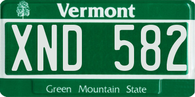 VT license plate XND582