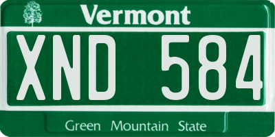 VT license plate XND584