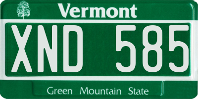 VT license plate XND585