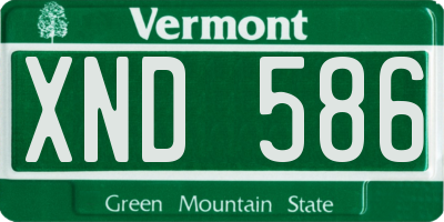 VT license plate XND586