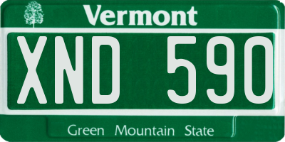 VT license plate XND590