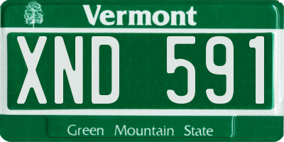VT license plate XND591