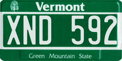 VT license plate XND592