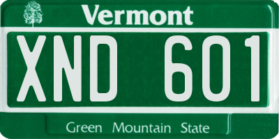 VT license plate XND601