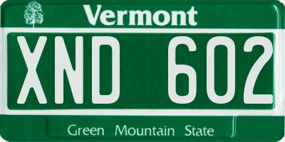 VT license plate XND602