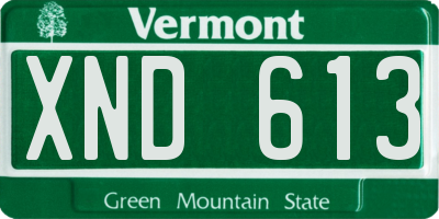 VT license plate XND613