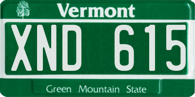 VT license plate XND615