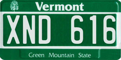 VT license plate XND616