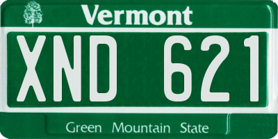 VT license plate XND621