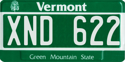 VT license plate XND622