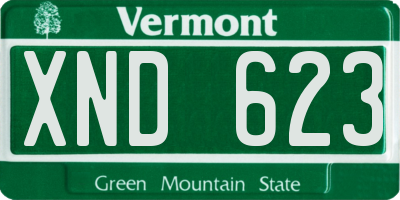 VT license plate XND623