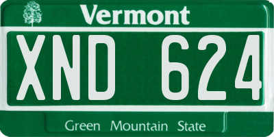 VT license plate XND624