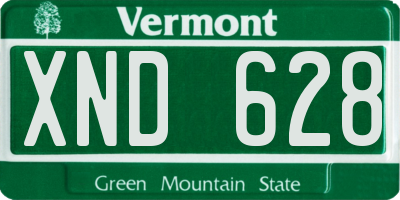 VT license plate XND628
