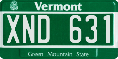 VT license plate XND631