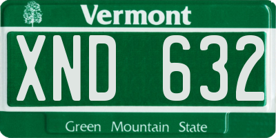 VT license plate XND632