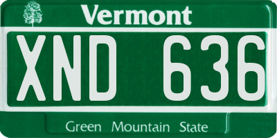 VT license plate XND636