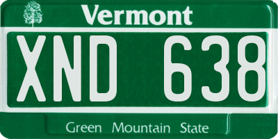 VT license plate XND638