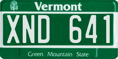 VT license plate XND641