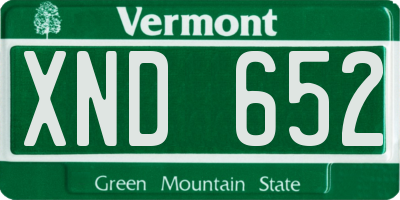 VT license plate XND652