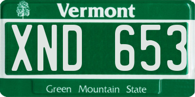 VT license plate XND653
