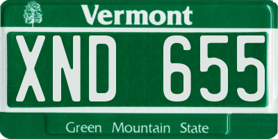 VT license plate XND655