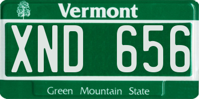 VT license plate XND656