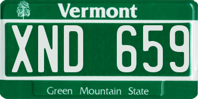 VT license plate XND659
