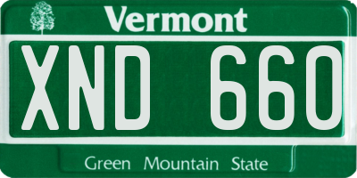 VT license plate XND660
