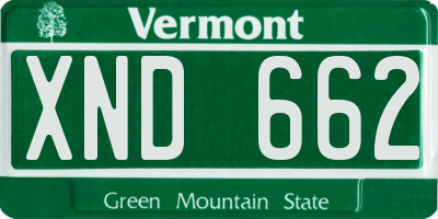 VT license plate XND662