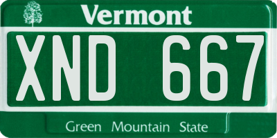 VT license plate XND667