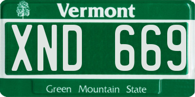 VT license plate XND669