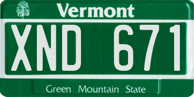 VT license plate XND671