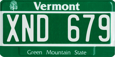 VT license plate XND679