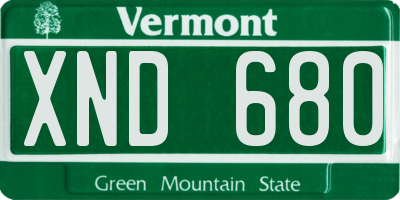 VT license plate XND680