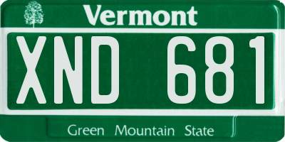 VT license plate XND681