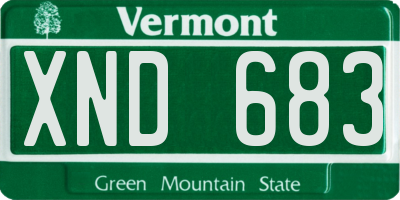VT license plate XND683