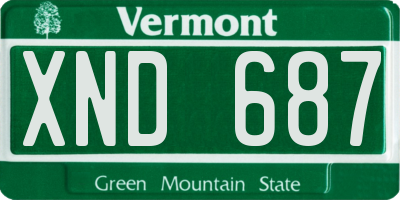 VT license plate XND687