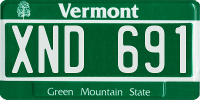 VT license plate XND691