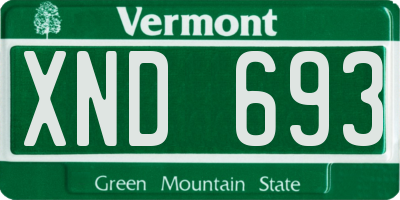 VT license plate XND693