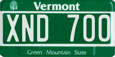 VT license plate XND700