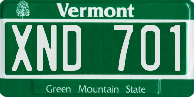 VT license plate XND701