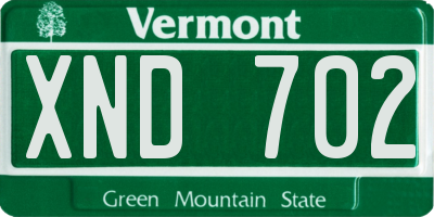 VT license plate XND702