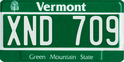 VT license plate XND709