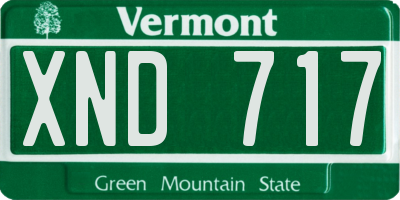 VT license plate XND717