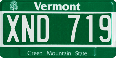 VT license plate XND719